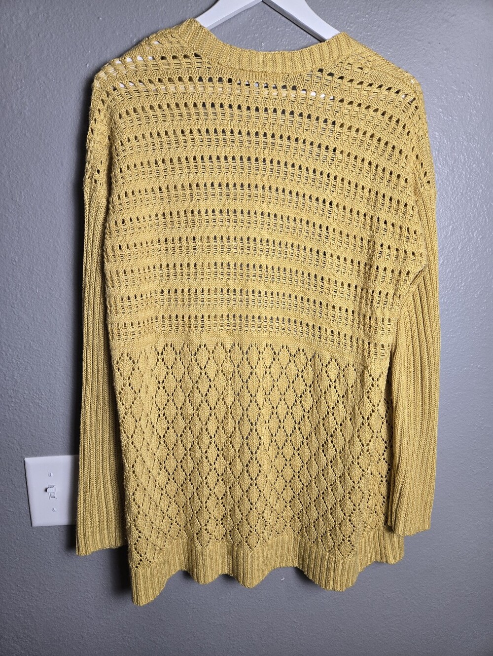 SUMMER SALE! $6 Marled Knit Open Yellow Long Cardigan Size Medium - Picture 15 of 16